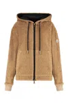 Moncler Reversible Jacket With Drawstring Hood And Logo Patch On The Sleeve In Brown
