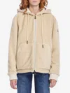 Moncler Reversible Hooded Fleece And Shell Cardigan In Neutral