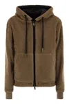 Moncler Reversible Jacket With Drawstring Hood And Logo Patch On The Sleeve In Brown