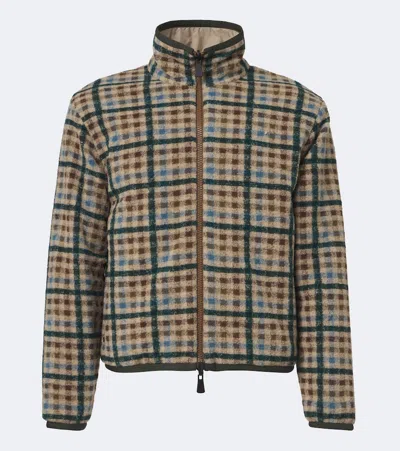 Moncler Reversible Plaid Ski Jacket In Green