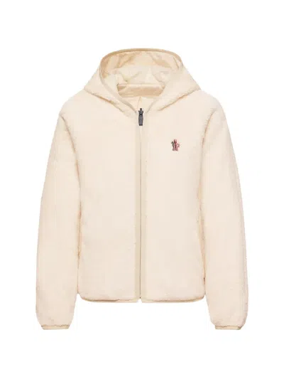 Moncler Reversible Polartec Hooded Zip-up Jacket In Neutral