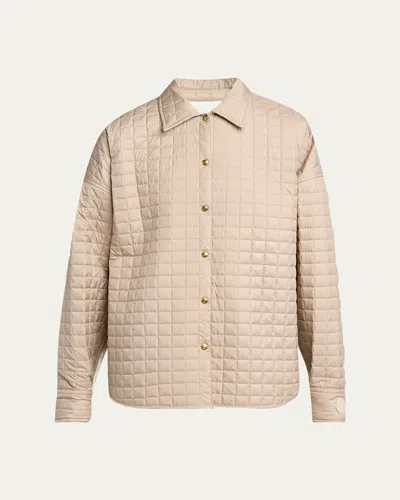 Moncler Reversible Quilted Shirt Jacket In Gray