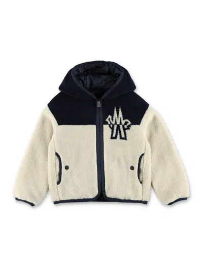 Moncler Reversible Teddy And Nylon Zip-up Hoodie  Grenoble Kids In Multi