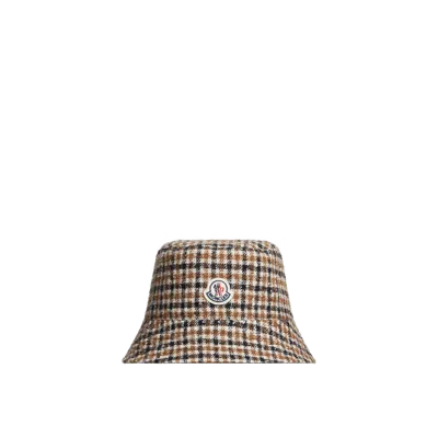 MONCLER REVERSIBLE WOOL BLEND BUCKET HAT, WOMEN, MULTICOLOUR, SIZE: S