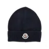 Moncler Rganic Cotton Beanie Hat Kids In Blue
