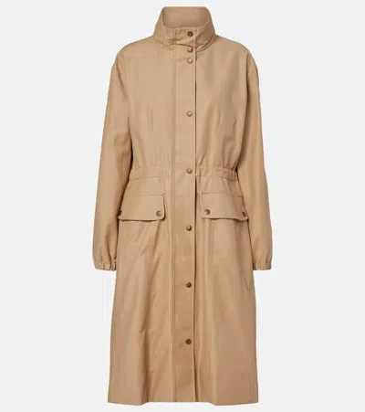 Moncler Rhododendron Technical Cotton-blend Parka In Brown