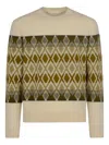 Moncler Fair Isle Virgin Wool Sweater In Green