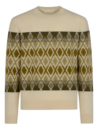 MONCLER RHOMBUS-PATTERN WOOL SWEATER