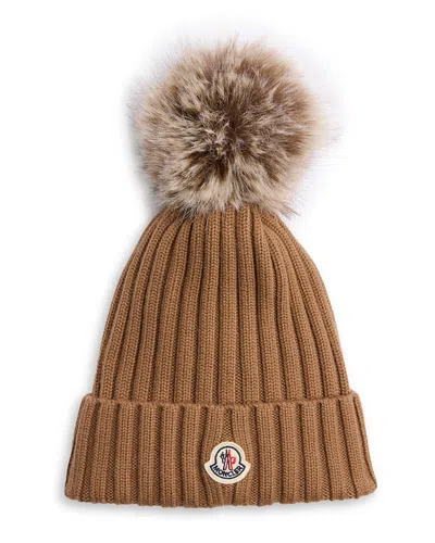 MONCLER RIB KNIT LOGO HAT