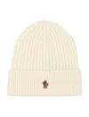 Moncler Rib Knit Wool Beanie  Grenoble In White