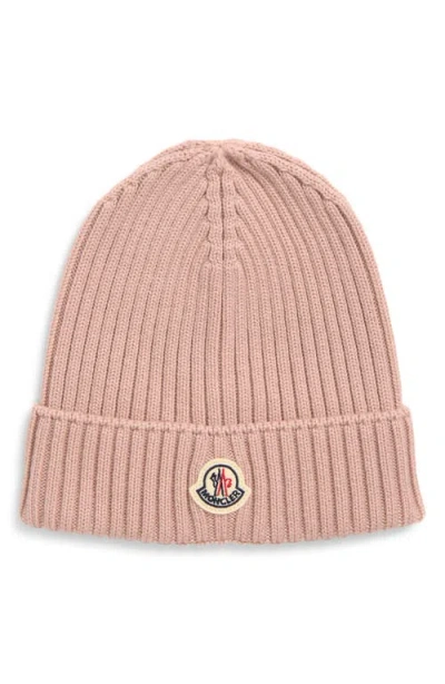Moncler Rib Virgin Wool Beanie In Neutral