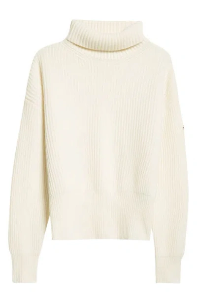 Moncler Rib Virgin Wool Turtleneck Sweater In White