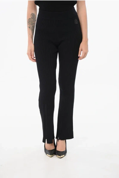 Moncler Ribbed Bootcut Leggings With Zipped Ankles