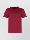 Moncler Ribbed Collar Crew-neck T-shirt In Pink