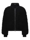 Moncler X Ee72 By Edward Enninful Wool Blend Zip-up Cardigan In Black