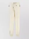 Moncler Ribbed Elastic Ankle Cuffs Cotton Blend Trousers In White