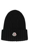 Moncler Women Beanie Wool And Cashmere Hat In Black