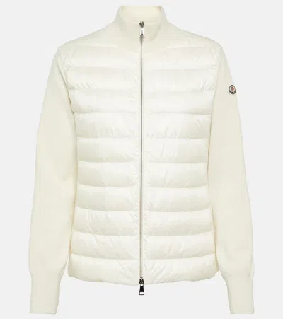 Moncler Ribbed-knit Cardigan In White