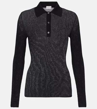 Moncler Polohemd Aus Einem Baumwollgemisch In Schwarz