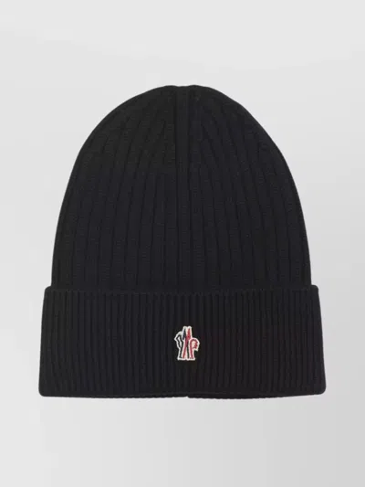 MONCLER RIBBED KNIT HAT TURN-UP CUFF
