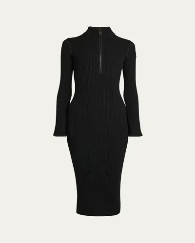 MONCLER RIBBED KNIT LONG-SLEEVE SWEATER DRESS