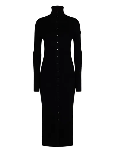 MONCLER RIBBED KNIT MIDI DRESS