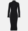 MONCLER RIBBED-KNIT MIDI DRESS