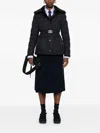 Moncler Ribbed-knit Midi Skirt In Black