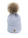 Moncler Ribbed-knit Virgin Wool Beanie In Blue