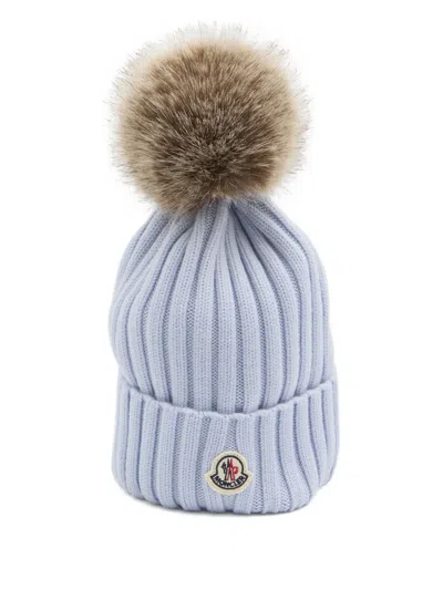 MONCLER RIBBED-KNIT POM-POM BEANIE
