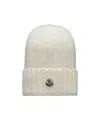 Moncler Ribbed-knit Virgin Wool Beanie In White