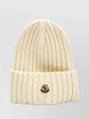 Moncler Wool And Cashmere Beanie Hats White In Neutral
