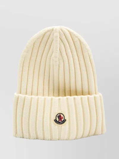 MONCLER RIBBED KNIT WOOL BEANIE