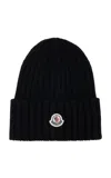 Moncler Women Beanie Wool And Cashmere Hat In Black