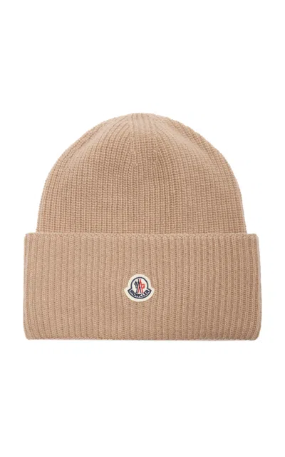 MONCLER RIBBED-KNIT WOOL BEANIE