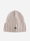 MONCLER RIBBED KNIT WOOL BEANIE