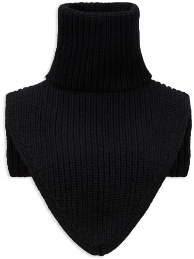 Moncler Ribbed Knit Wool Neck Warmer In Black