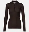 Moncler Ribbed-knit Wool Polo Shirt