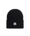 Moncler Women Beanie Wool And Cashmere Hat In Black