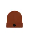 Moncler Ribbed Logo-patch Beanie In Brown