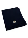 Moncler Ribbed Logo Scarf In Black
