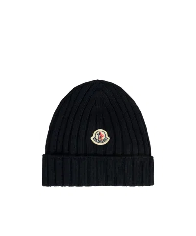 Moncler Ribbed Logo-patch Beanie In No