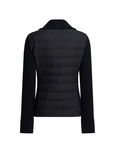Moncler Ribbed Panelled Jacket In Black