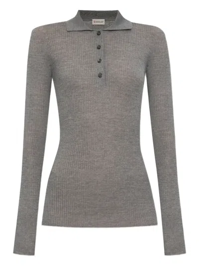 Moncler Ribbed Polo Top