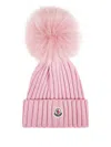 Moncler Ribbed Pom-pom Beanie In Pink