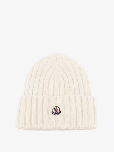 Moncler Ribbed Responsible Wool Hat In White