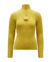 Moncler Ribbed Roll Neck Jumper In Yellow
