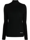 Moncler Ribbed Stripe-detail Jumper In Schwarz