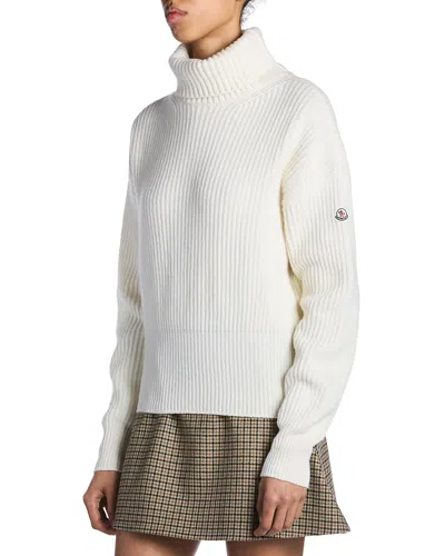 Moncler Ribbed Sweater In White