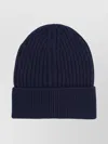 Moncler Ribbed Texture Hat Folded Cuff In Blue